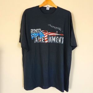 2nd Amendment Right to Bear Arms Tee Shirt Red White Blue M4 AR15 Rifle Men's 2X